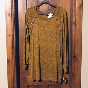❌NWT!** Mustard tunic w/ Brown Elbow Patch